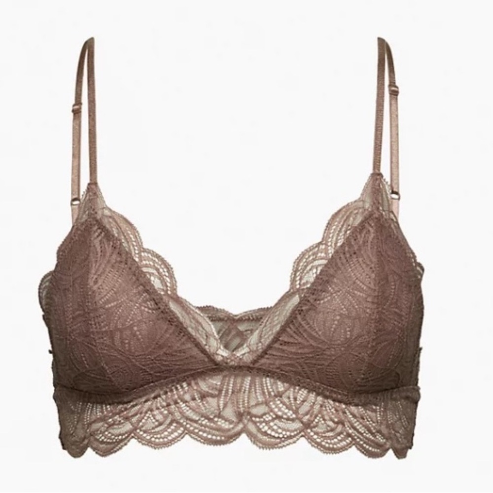 Aritzia Talula Renfrew Light Brown Lace Bralette